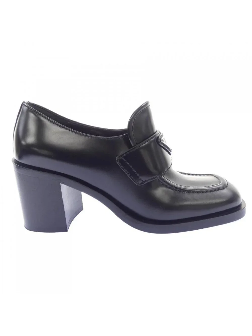 Prada Triangle Logo High Heels Loafers Shoes